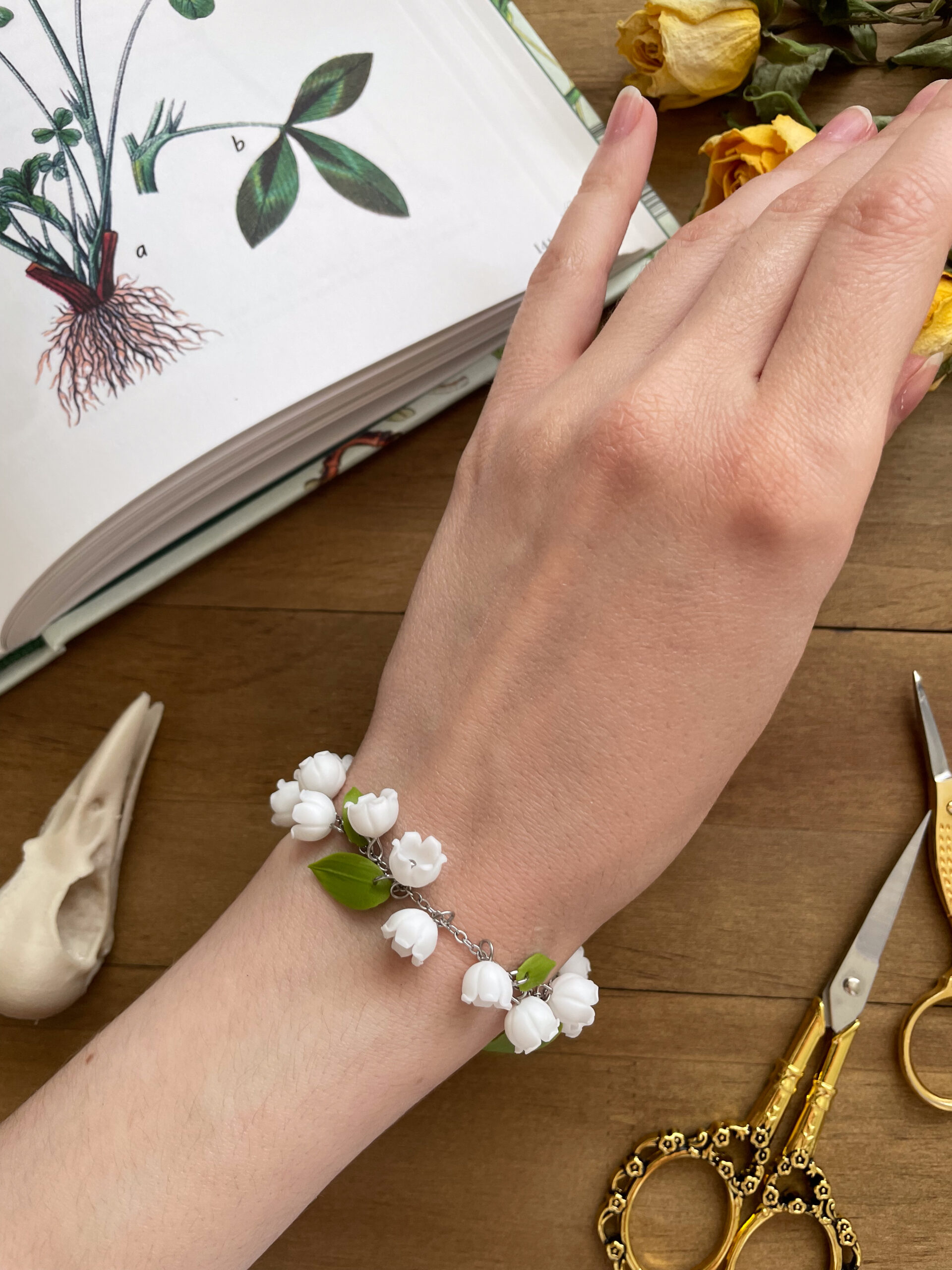 Lily of the Valley with Leaves Bracelet
