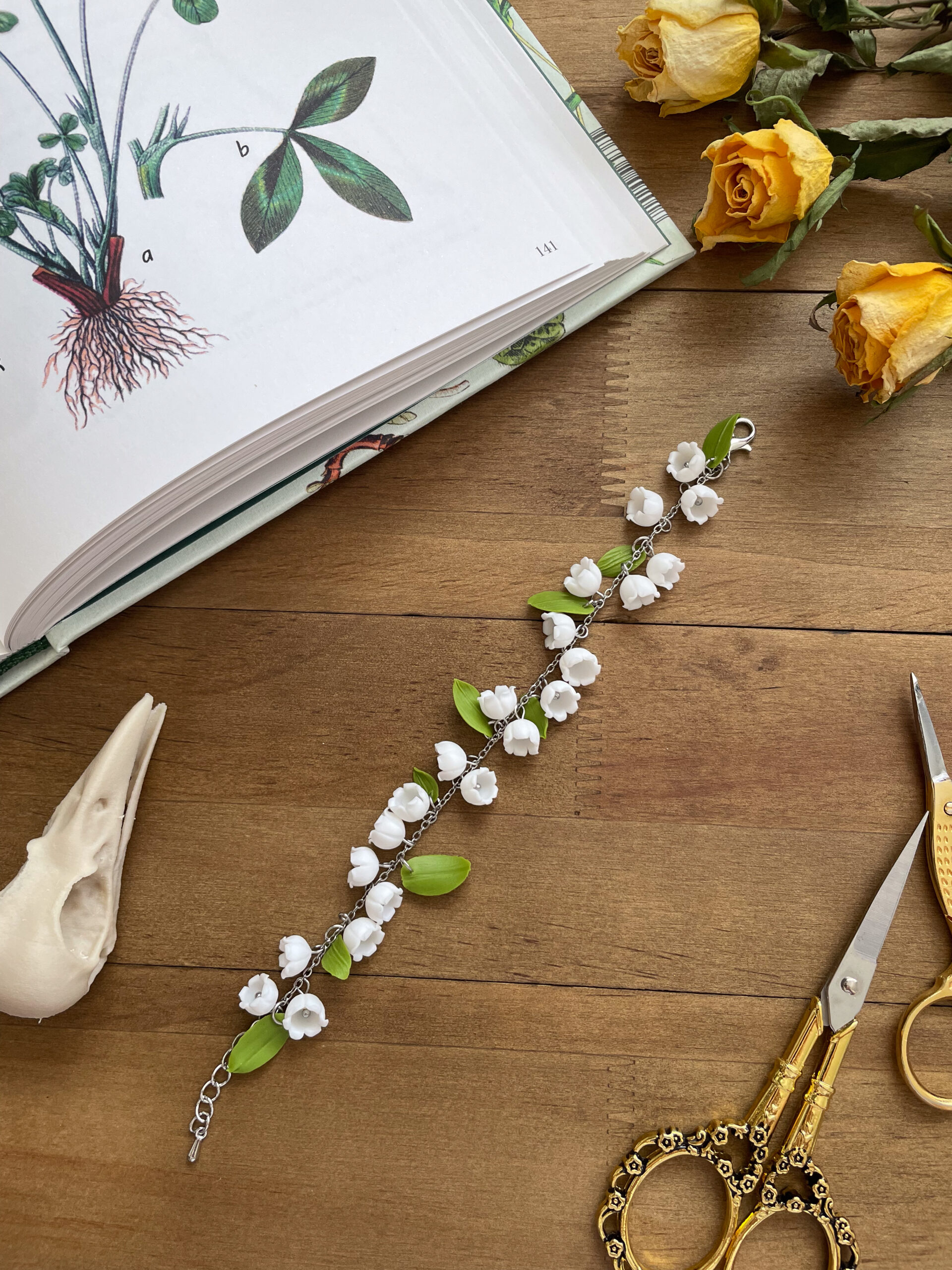 Lily of the Valley with Leaves Bracelet - Image 2