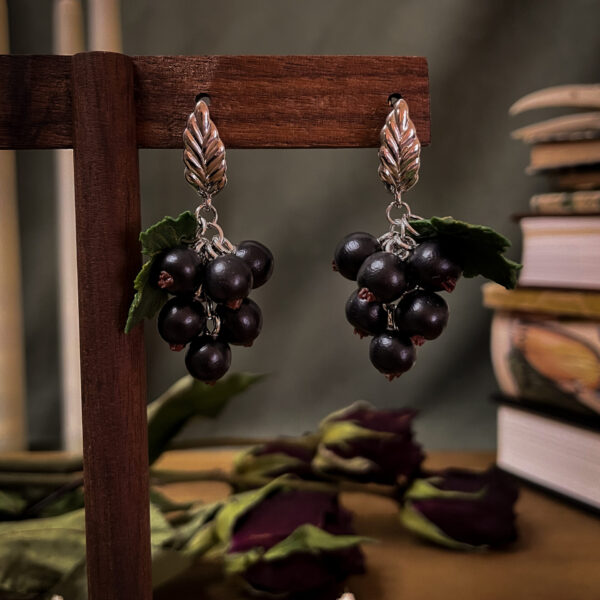 Black Currant Berry Earrings