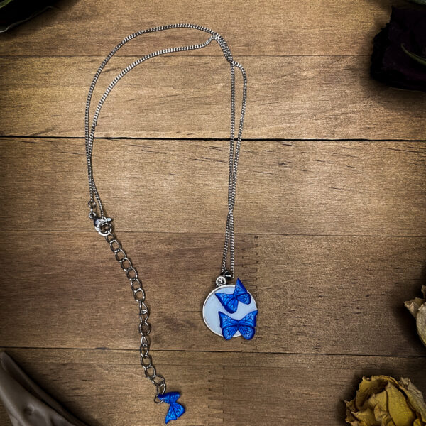 Handmade Blue Butterfly Pendant Necklace for Nature Lovers