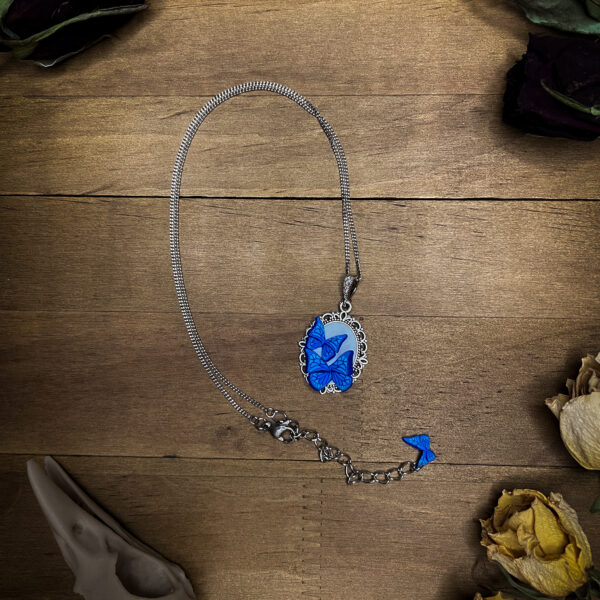 Handmade Blue Butterfly Pendant Necklace for Nature Lovers