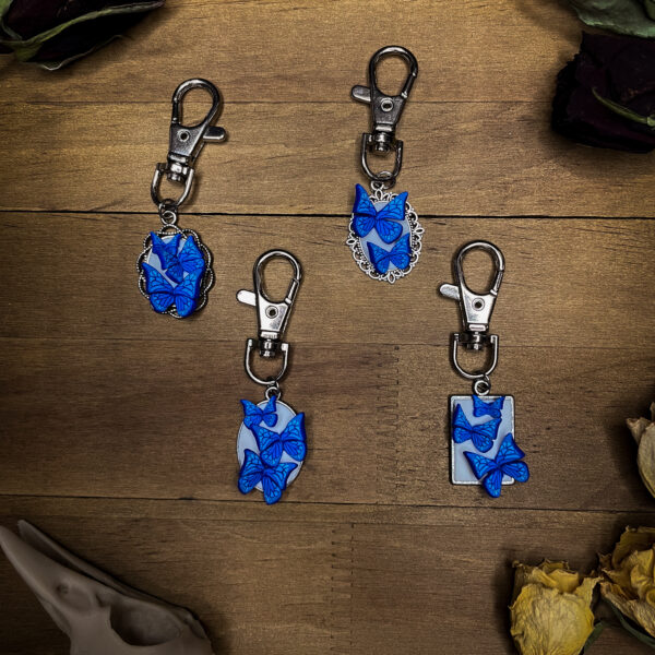 Handmade Blue Butterfly Bag Charm for Unique Style