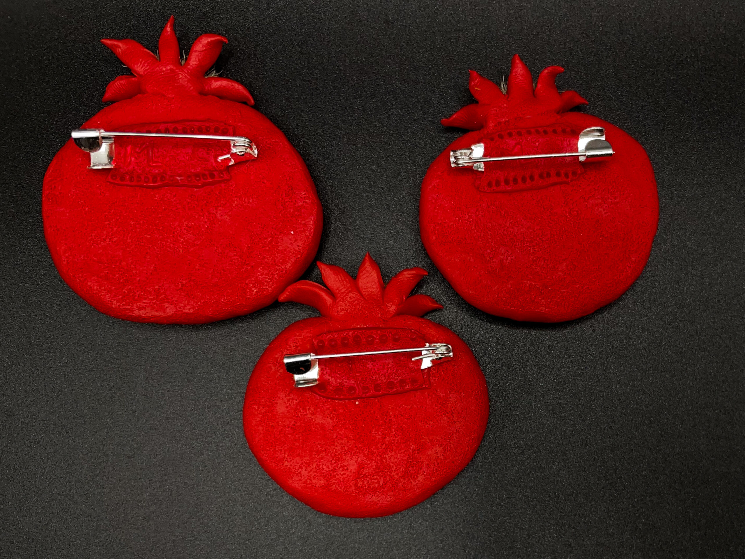 Handmade Garnet Pomegranate Brooch - Image 2