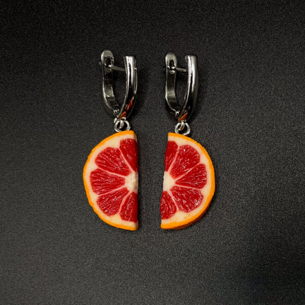 Citrus Slice Earrings - Handmade Polymer Clay Jewelry