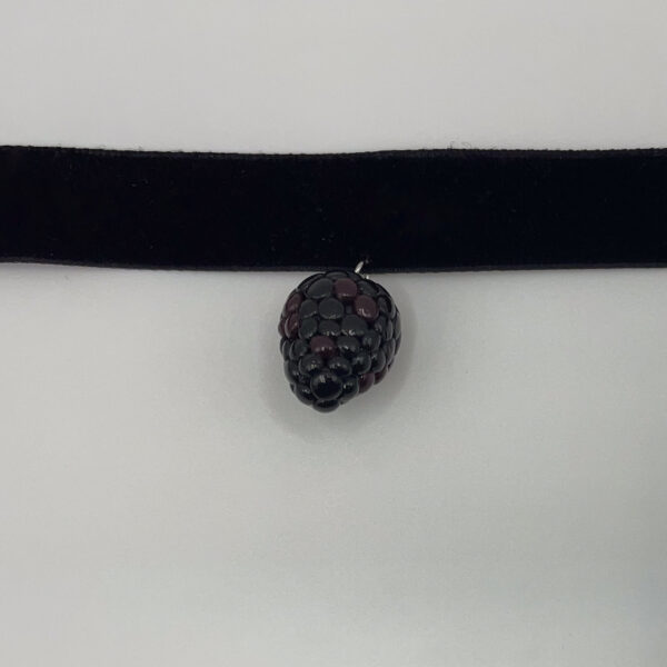 Handcrafted Blackberry Pendant Necklace in Velvet