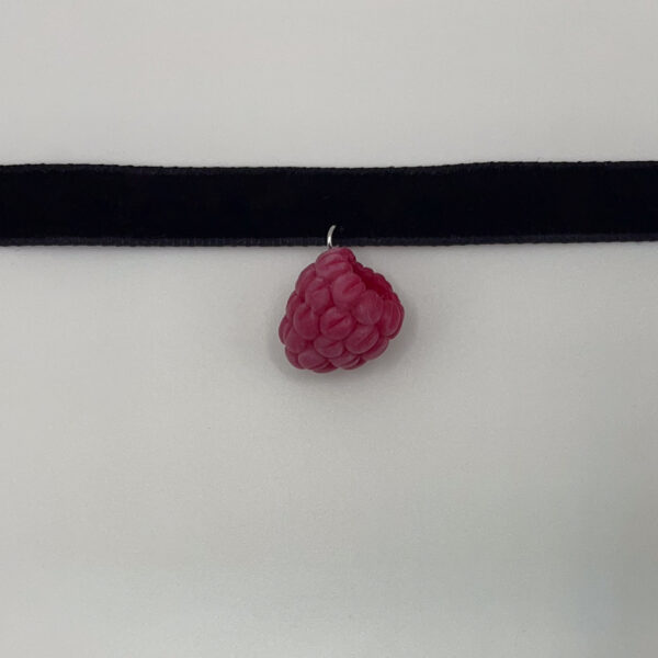 Handmade Raspberry Choker with Velvet Band