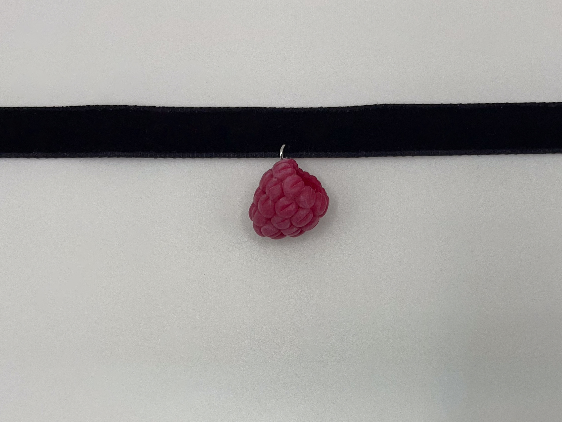 Handmade Raspberry Choker with Velvet Band